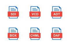 Set Of File Formats Icons Product Image 1