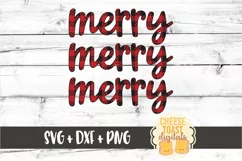 Merry Merry Merry - Buffalo Plaid Christmas SVG PNG DXF File Product Image 2