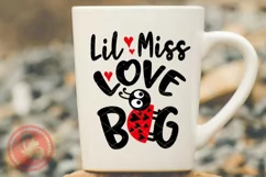 Lil miss love bug svg Happy Valentine's day Baby girl shirt Product Image 2