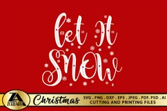 Christmas SVG PNG EPS DXF Let It Snow SVG Christmas Quotes Product Image 3
