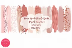 Rose Gold Brush Strokes I Brush Strokes Clipart Product Image 1