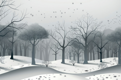 Winter Forest Trees Background Wallpaper Product Image 1