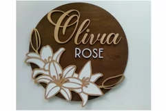 Lily Flower Nursery sign | Baby Nursery Name sign Product Image 2