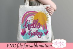 Hello baby sublimation design | Newborn PNG for sublimation Product Image 2