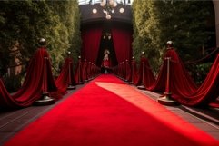 Grand red carpet entrance with velvet ropes Product Image 1
