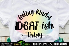 Sublimation Sarcastic Quote - Feeling Kinda IDGAF-ish Today Product Image 1