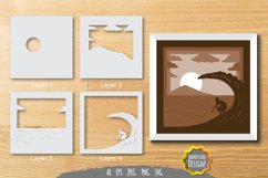 Surfing Layered Papercut 3D Product Image 1