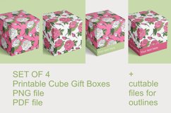 Printable Pink Roses Cube Boxes for Small Gifts Set of 4 Product Image 2