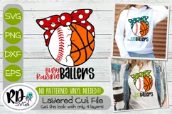 Busy Raising Baller - Baseball Basketball Layered Cricut SVG Product Image 1