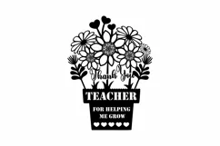 Papercut Thank You Teacher Flower Pot | Sunflowers | SVG Product Image 2