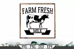 Farm Fresh Milk or Dairy Heifer Farmhouse Cow SVG Design Product Image 1
