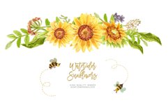 Sunflower Greenery and Bee clipart Product Image 3