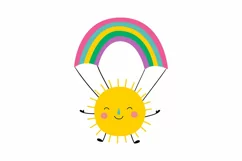 The sun on a rainbow parachute. SVG/PNG/EPS/JPG Product Image 2