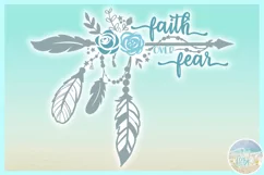 Faith Over Fear Quote with Arrow and Feathers SVG Product Image 3