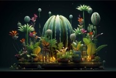 Enchanted cactus garden at night Product Image 1
