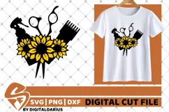 Hair Tools with sunflower svg, Hairstylist svg, Hairdresser Product Image 2