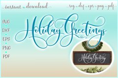 Holiday Greetings Horizontal Wood Sign SVG Dxf Eps Png PDF Product Image 1