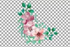 Coral and burgundy floral watercolor wedding bouquets decor Product Image 12