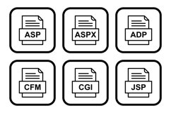 Set Of File Formats Icons Product Image 1