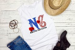 State abbreviation. USA sublimation. North Carolina Product Image 2