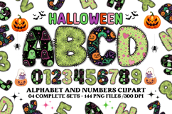 Halloween Alphabet png clipart, halloween letters doodle Product Image 1