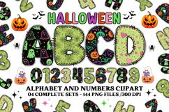 Halloween Alphabet png clipart, halloween letters doodle Product Image 1