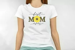Best Mom ever SVG, Mothers day svg quote sunflower leopard Product Image 2