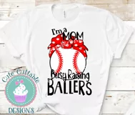 Busy Raising Ballers Baseball SVG, Red Bandana Softball mom Product Image 2