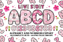 Love Story Floral Alphabet &amp; Seamless Patterns PNG Product Image 2