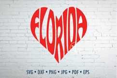 Florida Cut File | Heart Word Art Product Image 1