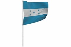 Honduras flag on pole. Waving banner isolated. National flag Product Image 1