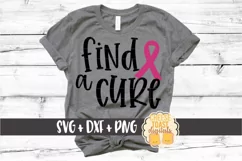 Find A Cure - Breast Cancer Awareness SVG PNG DXF Files Product Image 1