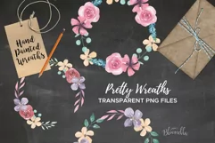 Floral 6 Wreath Watercolor Pink Floral Roses Garlands Flower Product Image 4