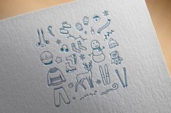 30 Winter Snow Holiday Element Doodle Set Product Image 3