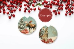 Christmas Car Coasters Mock Up, Winter Coasters Mockup PNG Product Image 2