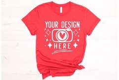 Bella Canvas 3001 Heather Red Mockup, Unisex Tshirt Mockup Product Image 1