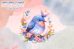 Fairy Bird Flower Watercolor Clipart Product Image 8