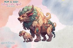 Mom&amp;Baby Fantasy Creature Watercolor Clipart - 10 Variations Product Image 9