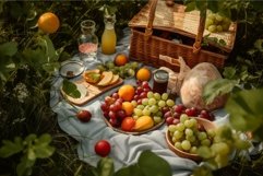 Idyllic summer picnic on lush grass Product Image 1