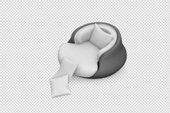 Isometric Arm Chair 3D isolated render Product Image 1