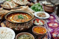 Traditional middle eastern cuisine served on table with colo Product Image 1
