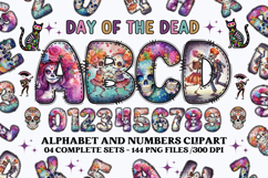 Day of The Dead PNG Alphabet, day of the dead letters doodle Product Image 1