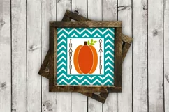 Thankful - Grateful Pumpkin w/Chevron Frame cut File - SVG DXF EPS AI PNG Product Image 2