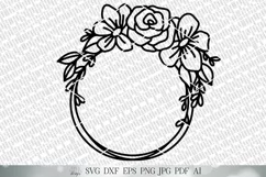 Hand Drawn Rose Wreath SVG | Farmhouse SVG | Floral Wreath S Product Image 2
