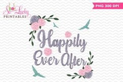 Happily Ever After wedding printable sublimation design Product Image 1