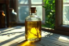 Vintage glass bottle with sunlight reflection Product Image 1