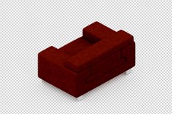 Isometric Arm Chair 3D isolated render Product Image 1