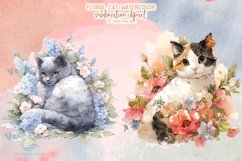 Floral Cat Watercolor Sublimation Clipart Product Image 8