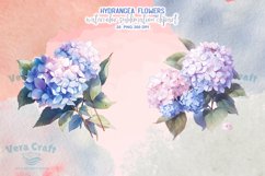 Hydrangea Flowers Watercolor Sublimation Clipart Product Image 8