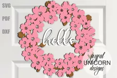 Cherry Blossom Wreath SVG | Sakura Door Hanger SVG Product Image 2